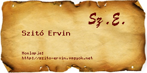 Szitó Ervin névjegykártya
