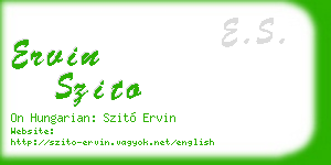 ervin szito business card